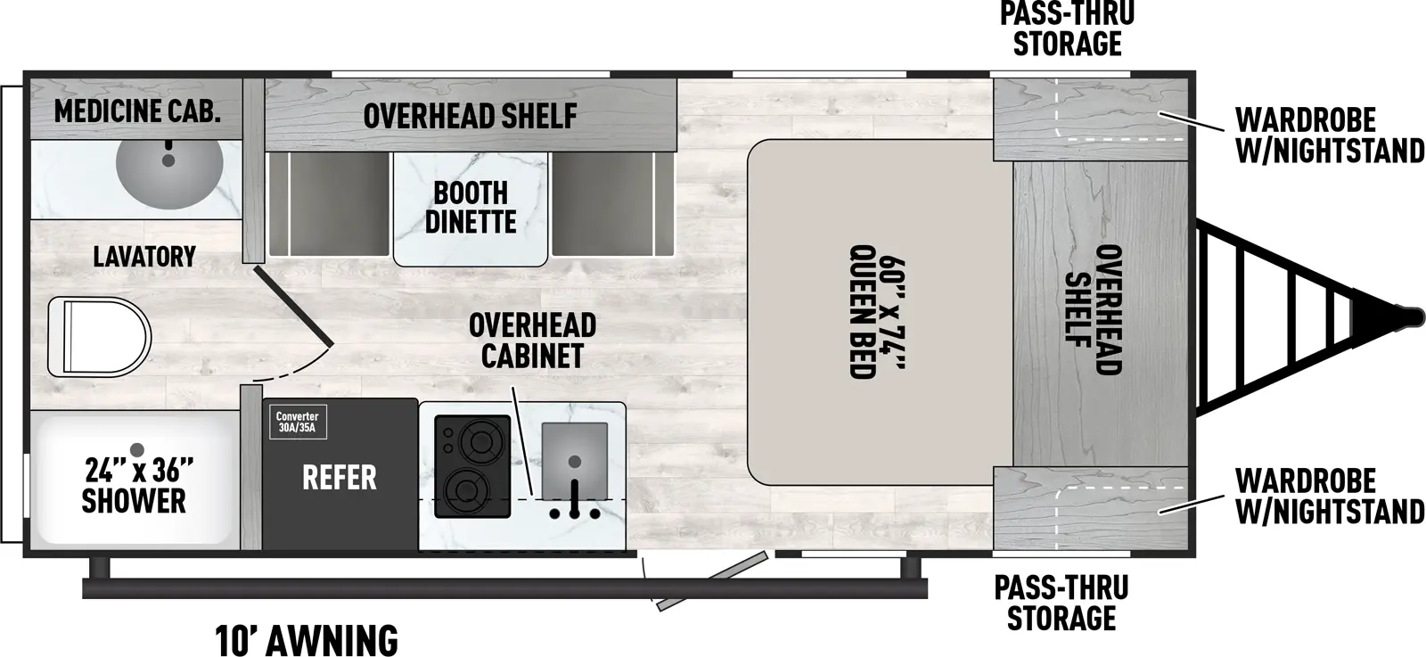 Viking Travel Trailers 17FQ Floorplan